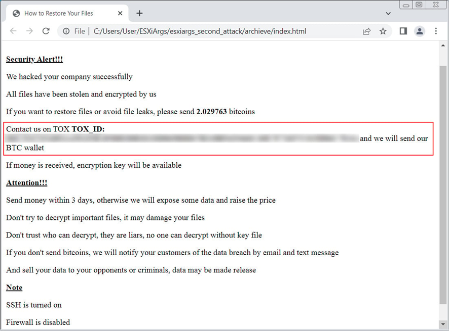 Ransomware ESXiArgs